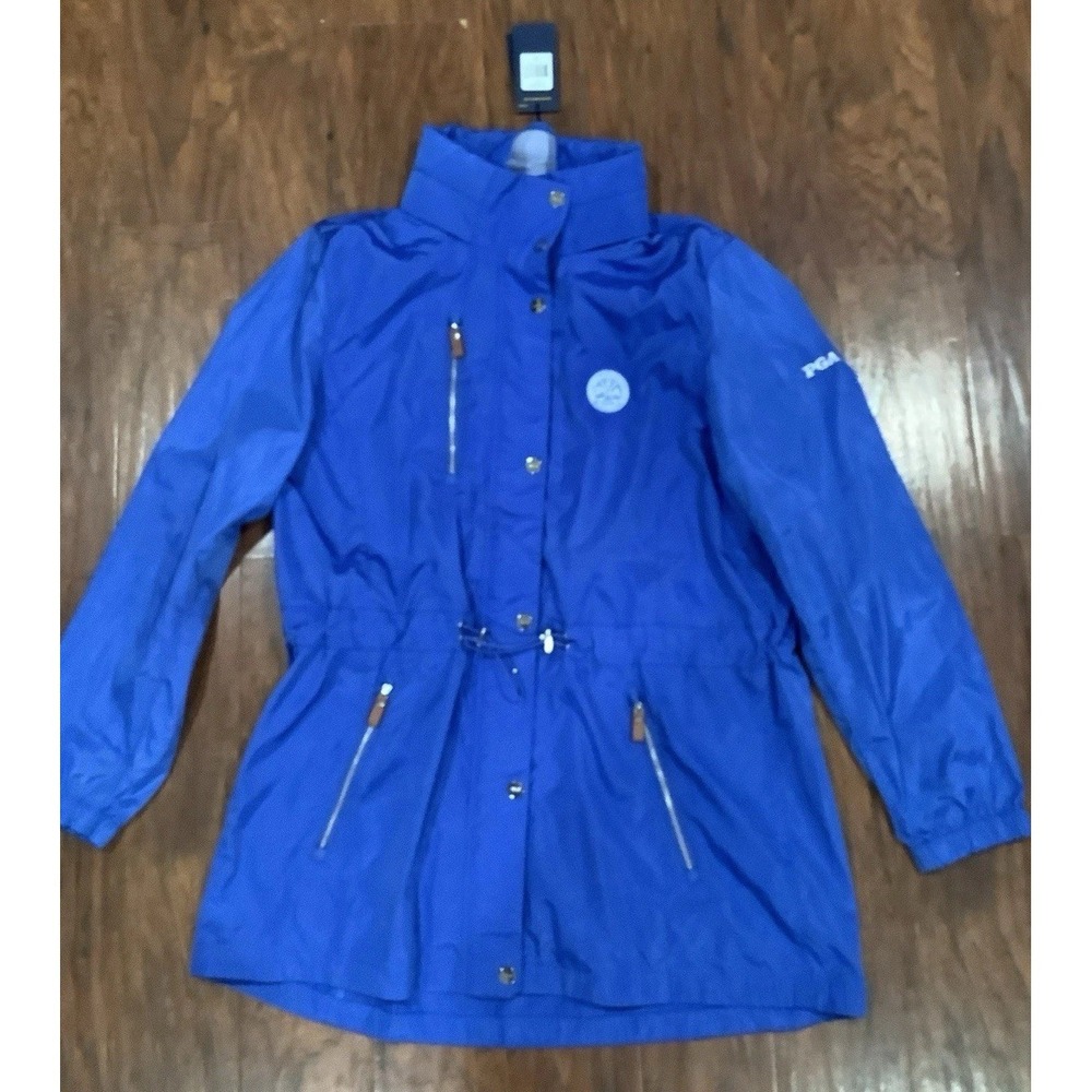 New Ralph Lauren Polo Golf Women's Windbreaker / Rain Jacket - XLARGE BLUE Rare